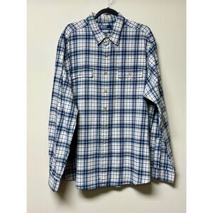 POLO Ralph Lauren Brushed Cotton Blue/White Plaid Long Sleeve Button Down